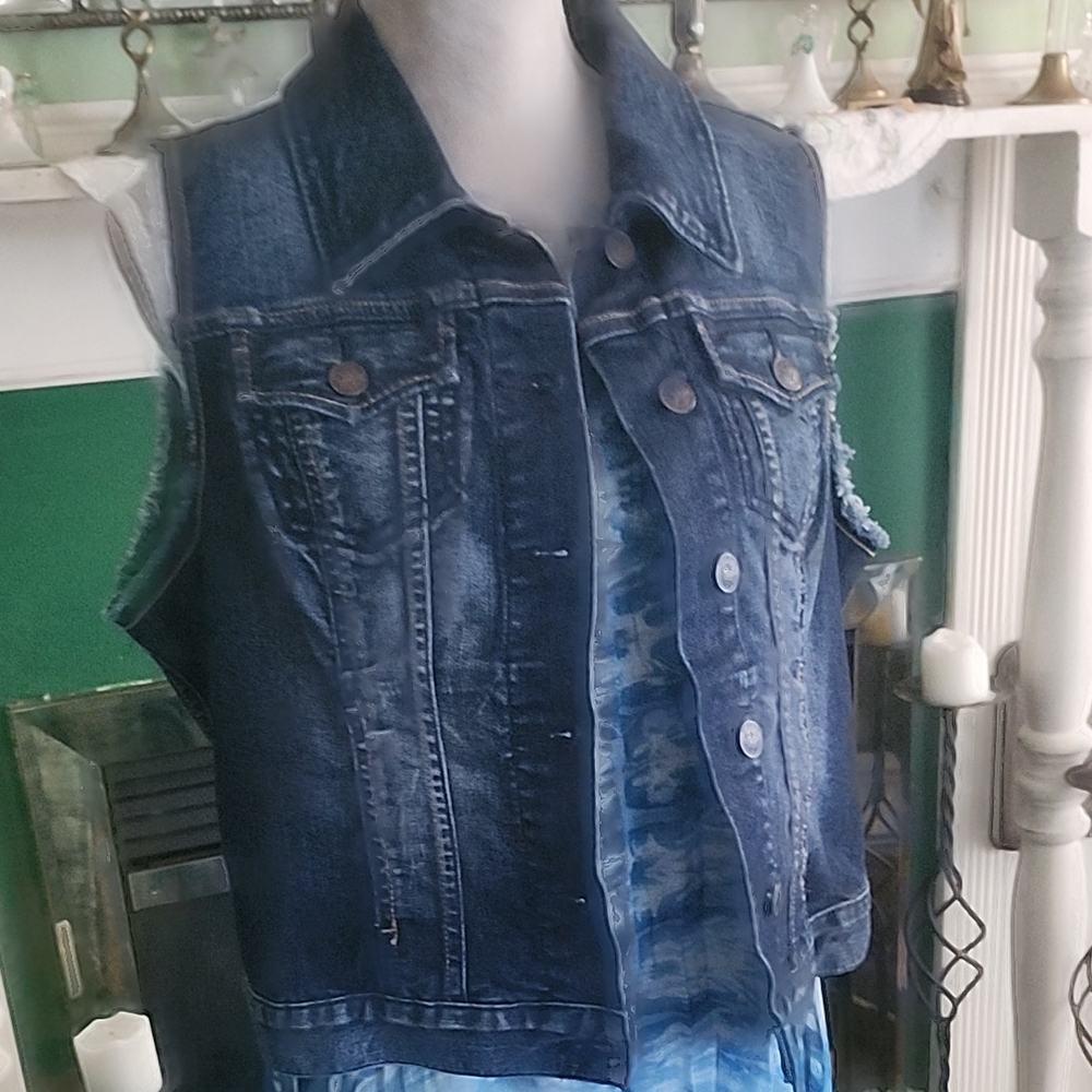 NWOT Denim Sleeveless Vest